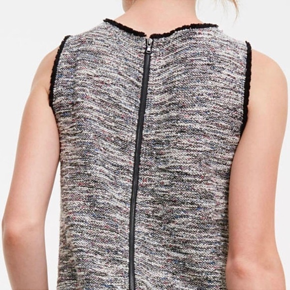 LOFT Sleeveless Tweed Boucle’ Fringed Shift Dress - Picture 4 of 16